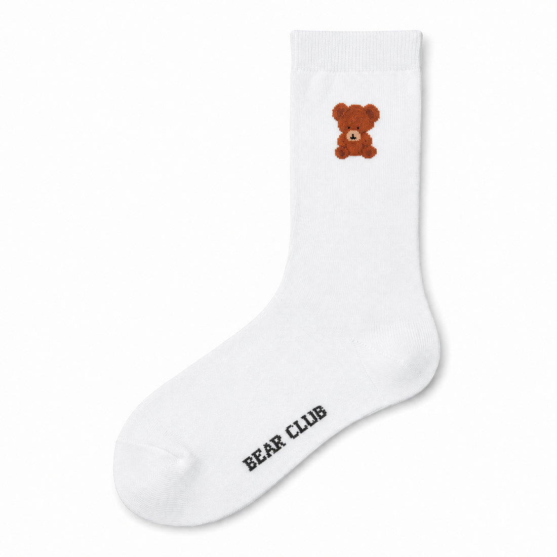 Korean Bear Couple Mid-Crew Socks – Cute Unisex Cotton Everyday Socks