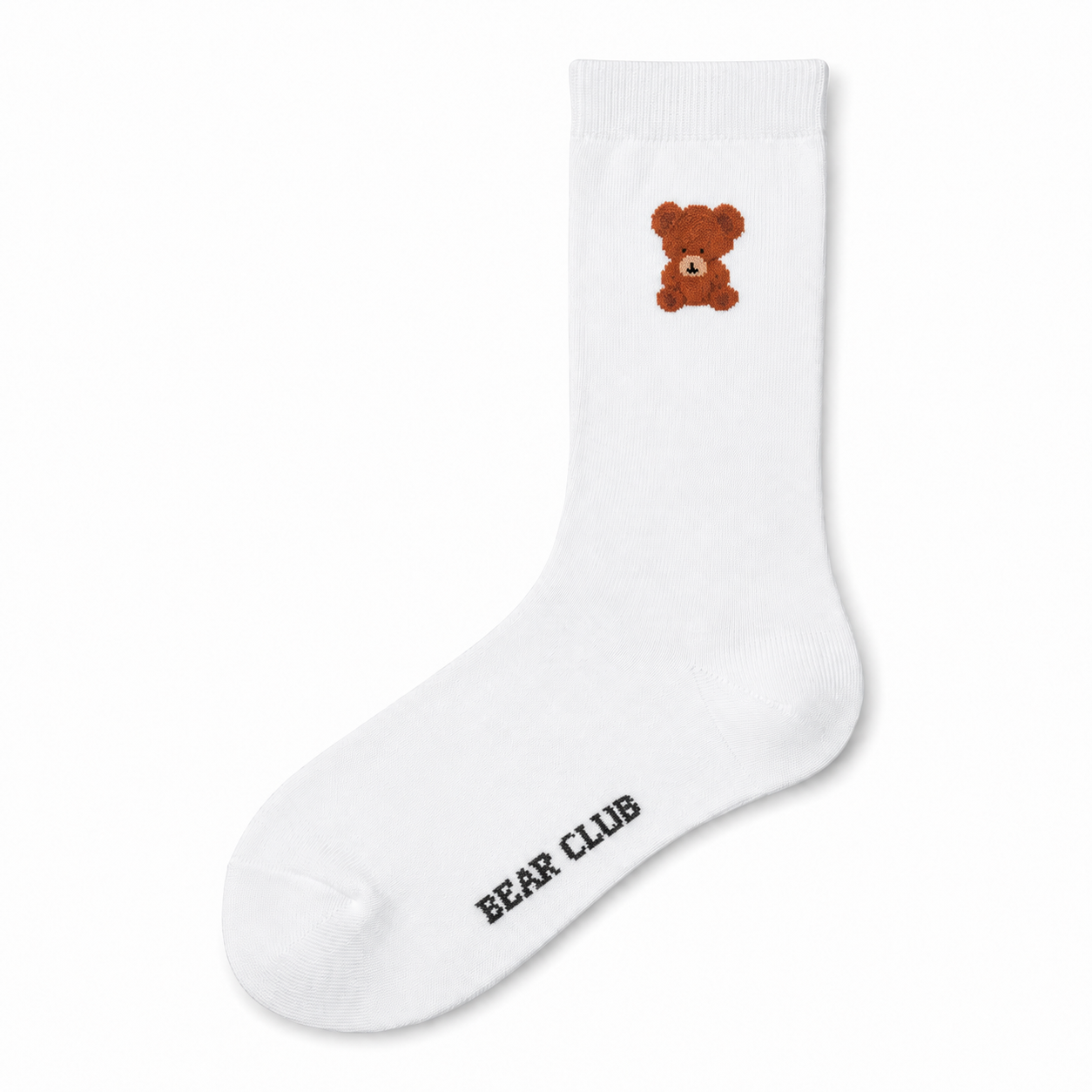 Korean Bear Couple Mid-Crew Socks – Cute Unisex Cotton Everyday Socks