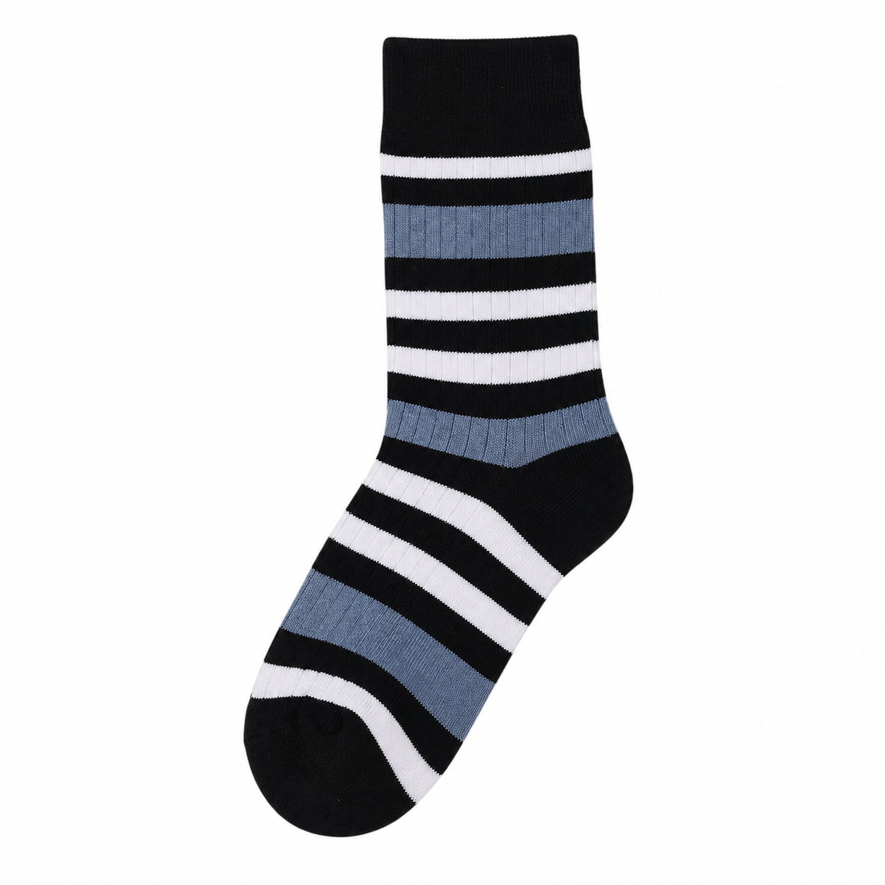 Men’s Retro Block-Stripe Long Socks – Cozy Winter Cotton-Blend Everyday Socks