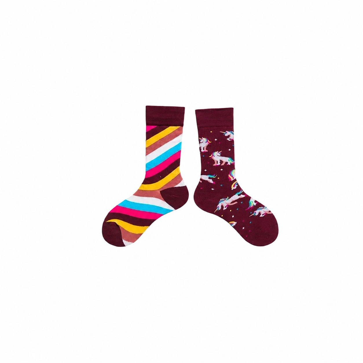 Unisex Mix-and-Match Character Mid-Calf Socks – Playful Casual Couple Socks