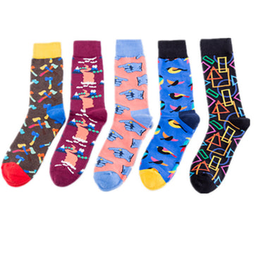 Street Graphic Crew Socks - Pink Fingers