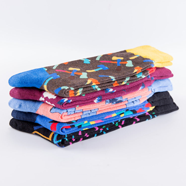 Street Graphic Crew Socks - Black Color Geometric