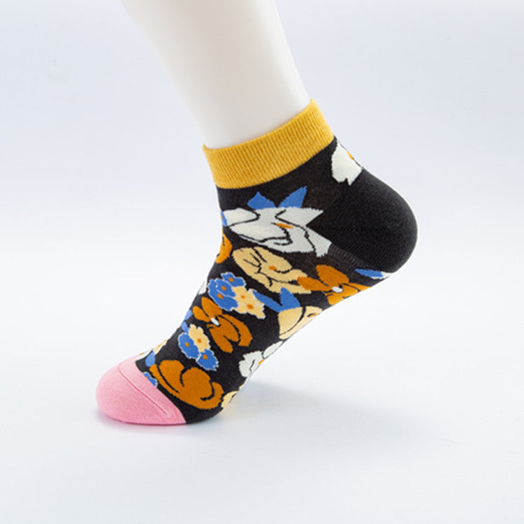 Colorful Low Cut Socks - Porcelain Doll