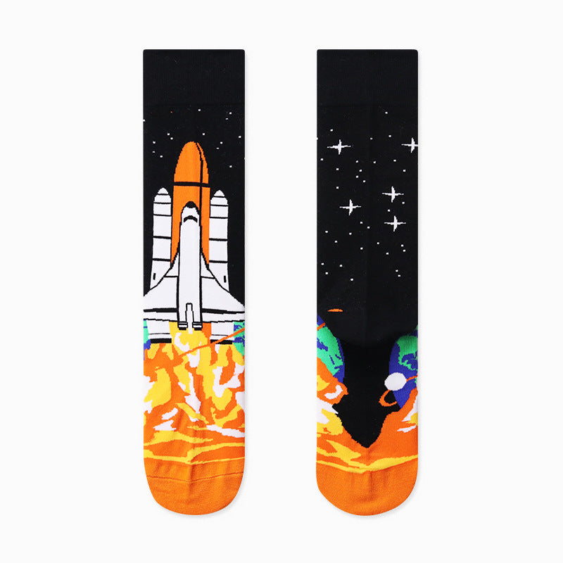 Unisex Space Alien Crew Socks – Cute Cartoon Matching Couple Socks