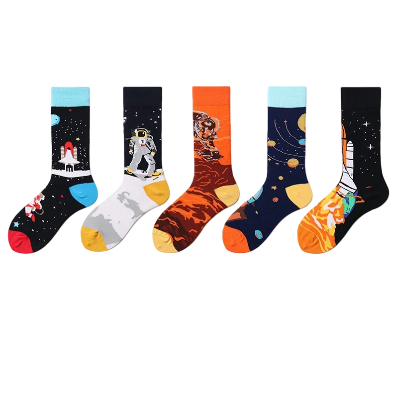Unisex Space Alien Crew Socks – Cute Cartoon Matching Couple Socks