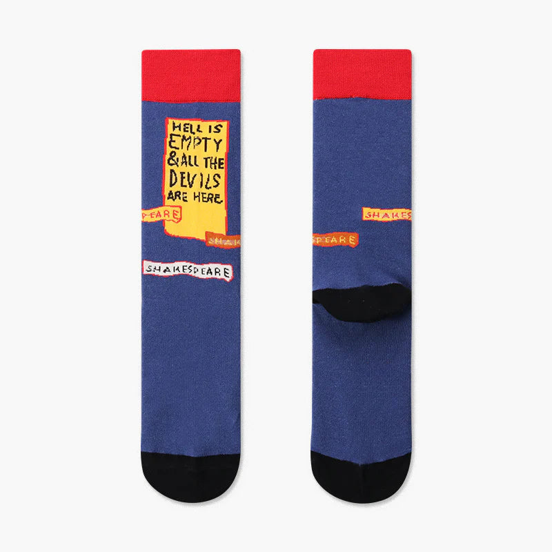 Women’s Modern Portrait Mid-Calf Socks – Artistic Casual Couple Socks