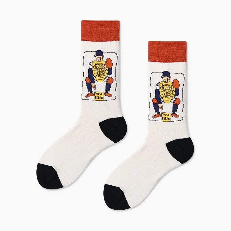 Women’s Modern Portrait Mid-Calf Socks – Artistic Casual Couple Socks