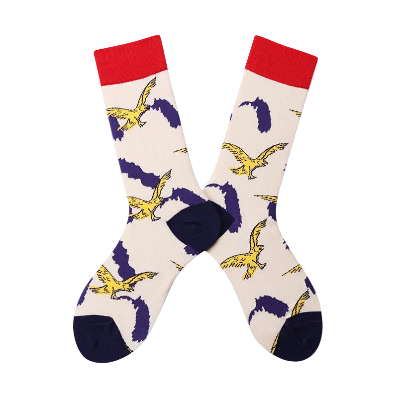 Women’s Line Art Face Long Socks – Contemporary Fashion Matching Socks