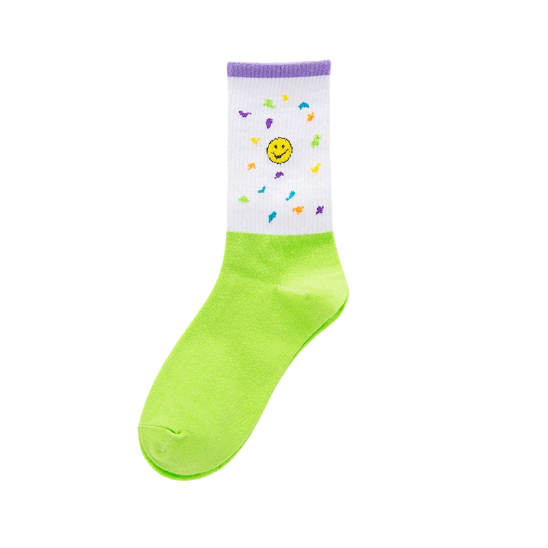 Men’s Ocean Character Athletic Long Socks – Novelty Cotton-Blend Skate Crew Socks