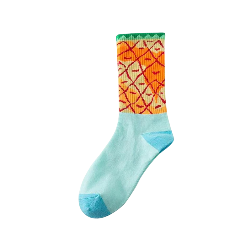 Men’s Ocean Character Athletic Long Socks – Novelty Cotton-Blend Skate Crew Socks