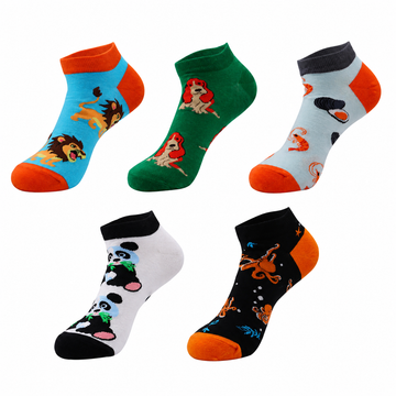 Unisex Abstract Geometric No-Show Socks – Lightweight Summer Casual Boat Socks