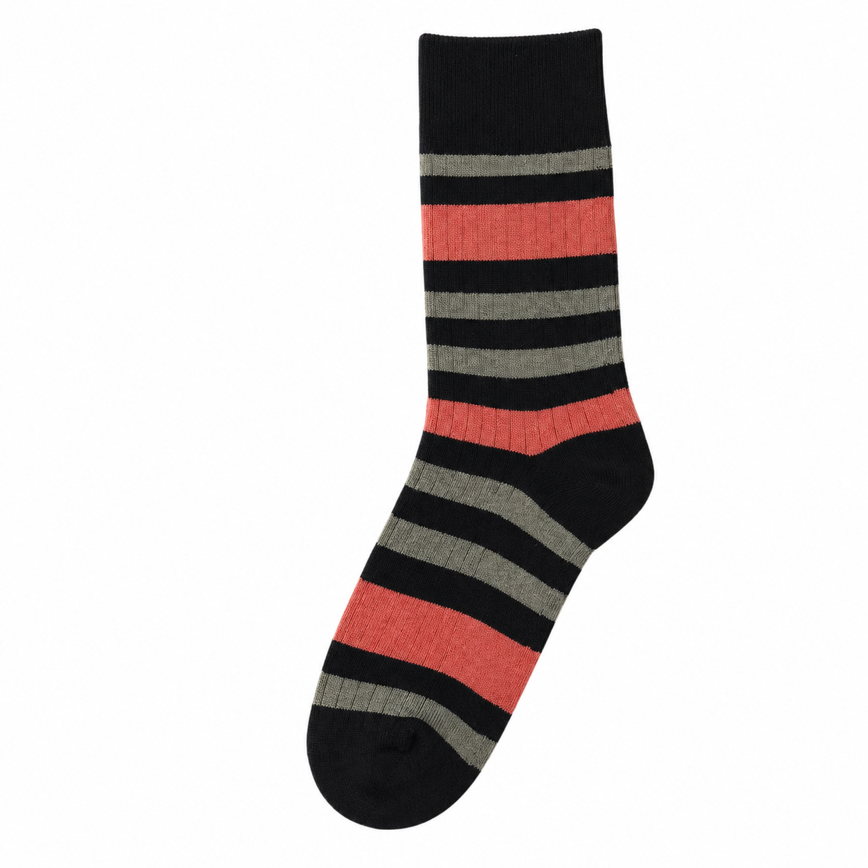 Men’s Retro Block-Stripe Long Socks – Cozy Winter Cotton-Blend Everyday Socks