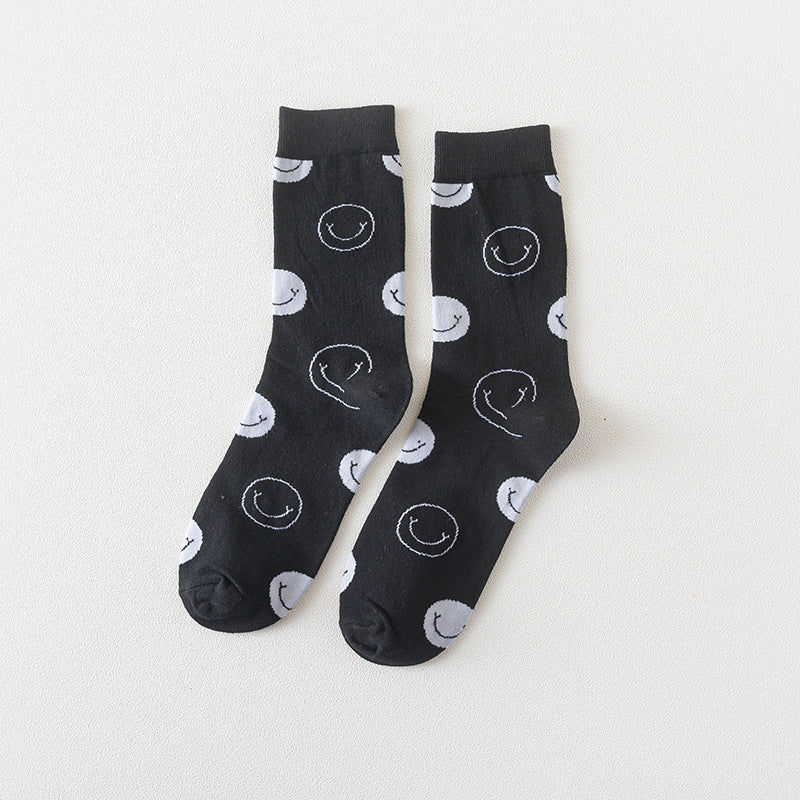 Unisex Japanese-Inspired Couple Crew Socks – Soft Cotton Socks for Spring Autumn