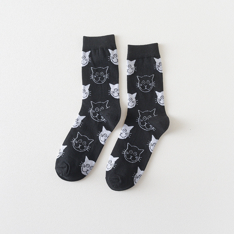 Unisex Japanese-Inspired Couple Crew Socks – Soft Cotton Socks for Spring Autumn