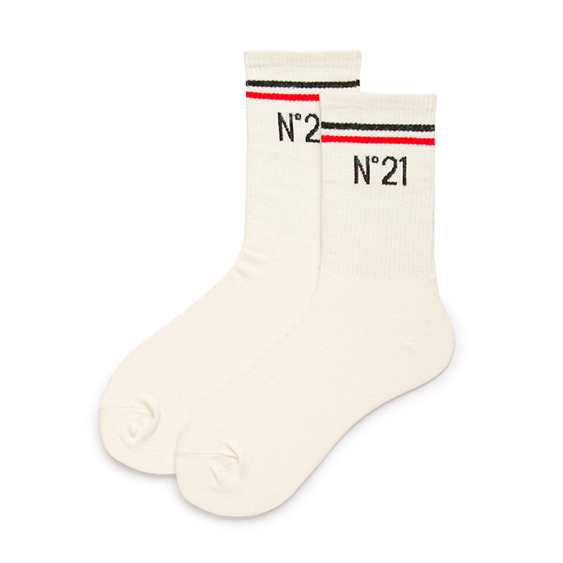 Unisex Urban Athletic Long Socks – Casual Cotton-Blend Skateboard Socks