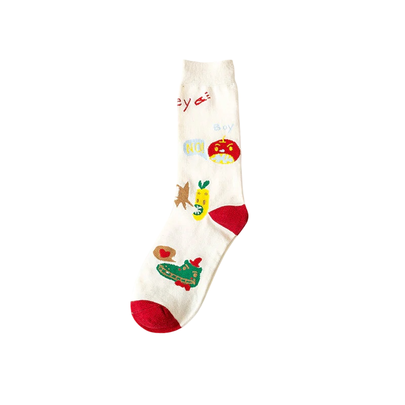 Unisex Sweet Preppy Long Crew Socks – Comfortable Cotton Couple Socks
