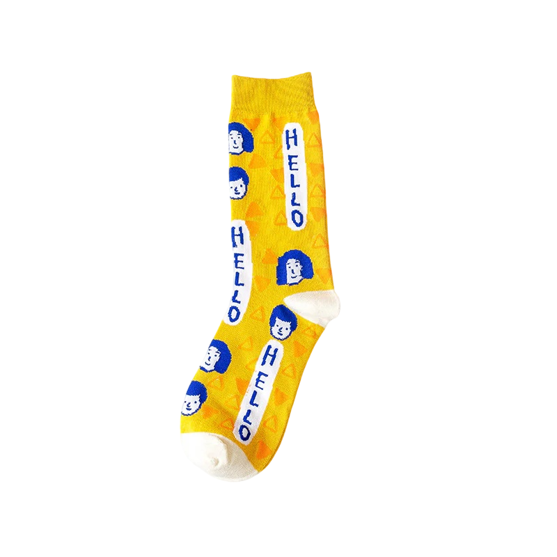 Unisex Sweet Preppy Long Crew Socks – Comfortable Cotton Couple Socks
