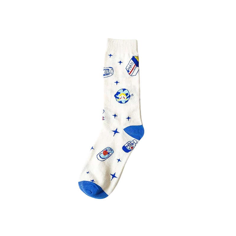 Unisex Sweet Preppy Long Crew Socks – Comfortable Cotton Couple Socks