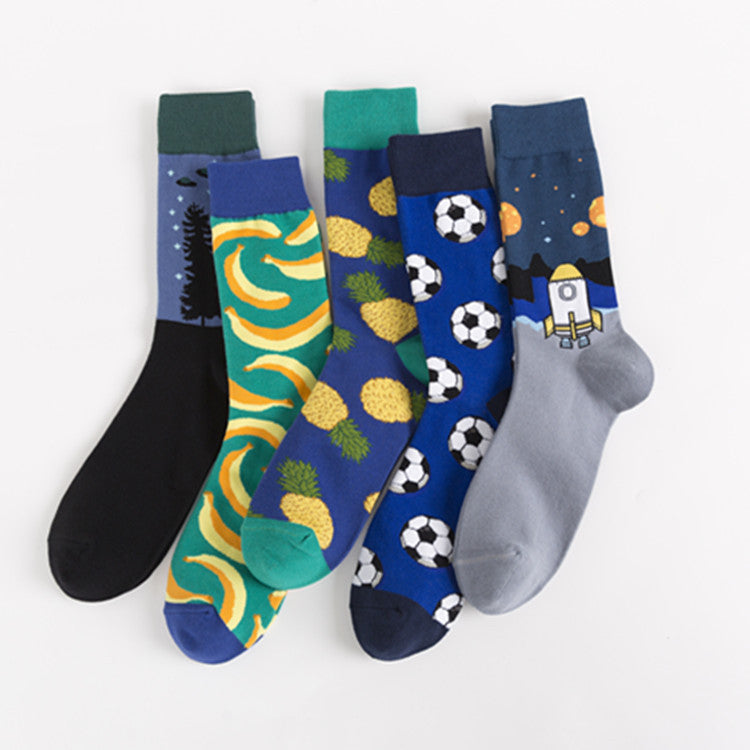 Playful Graphic Crew Socks - UFO Mix
