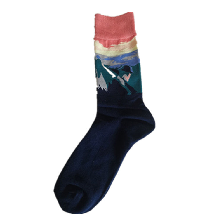 Painted Figure Crew Socks