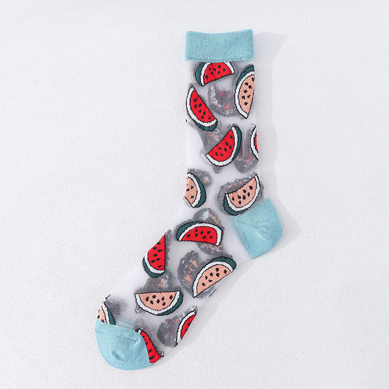 Fruit Market Sheer Crew Socks