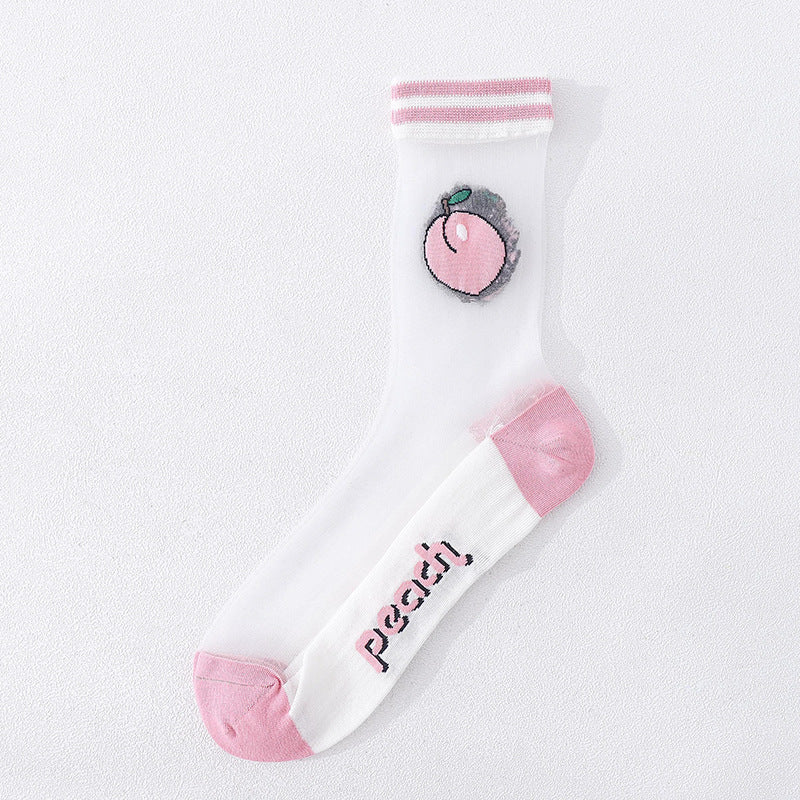 Fruit Market Sheer Crew Socks