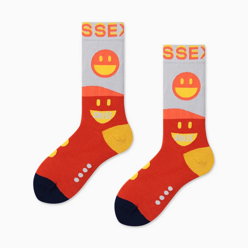 Women’s Breakfast Doodle Jacquard Crew Socks – Cute Moisture-Absorbing Casual Socks