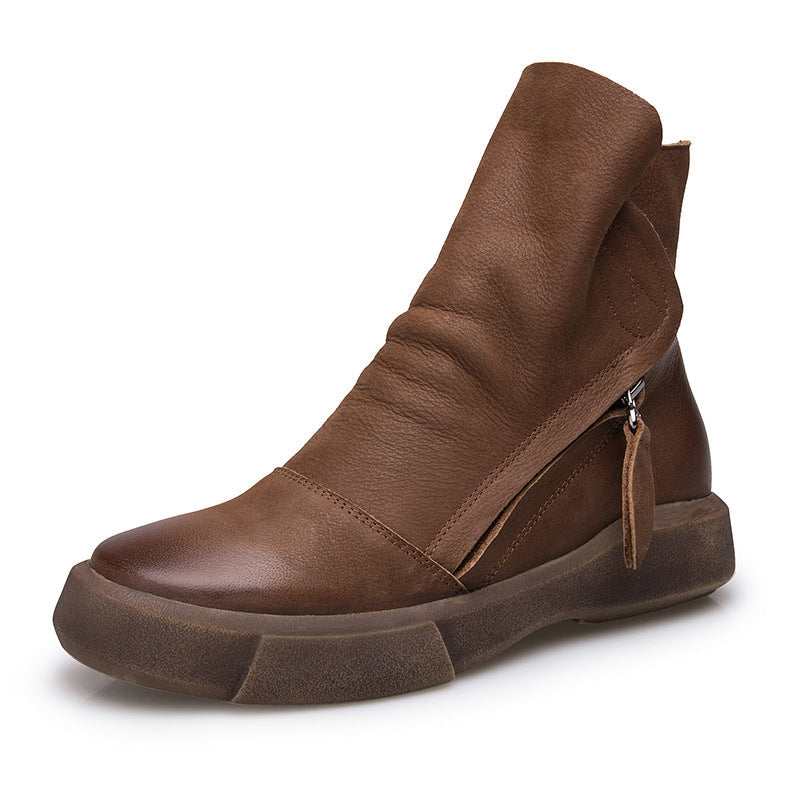 Women’s Leather Side-Zip Ankle Boots