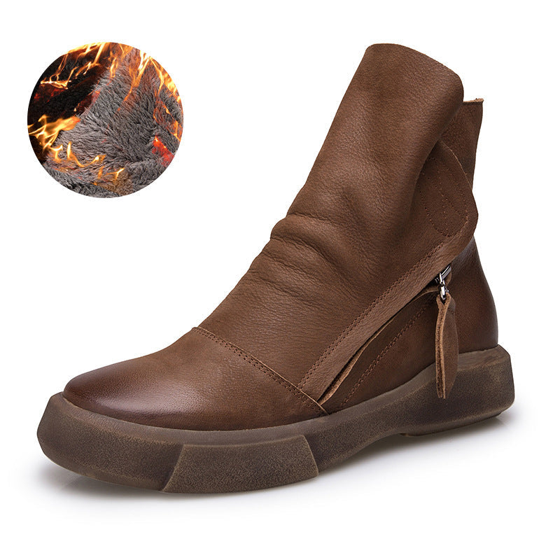 Women’s Leather Side-Zip Ankle Boots
