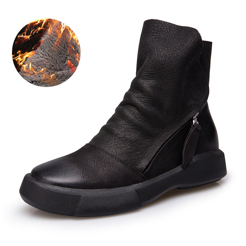 Women’s Leather Side-Zip Ankle Boots