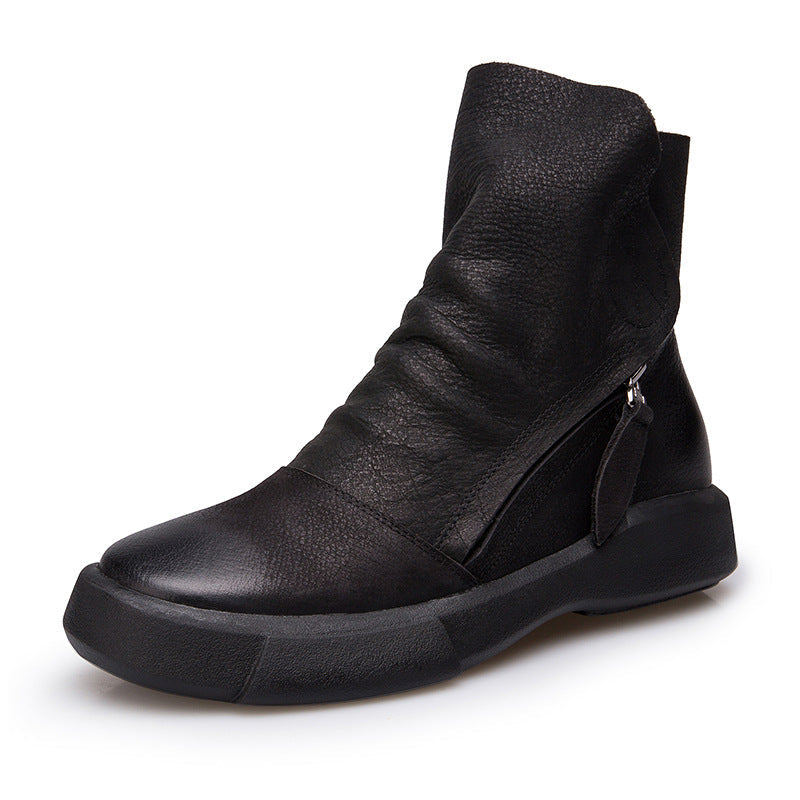 Women’s Leather Side-Zip Ankle Boots