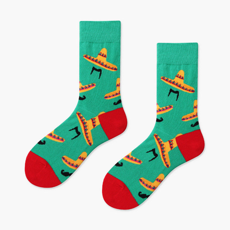 Unisex Donut Dessert Crew Socks – Playful Autumn Winter Couple Socks