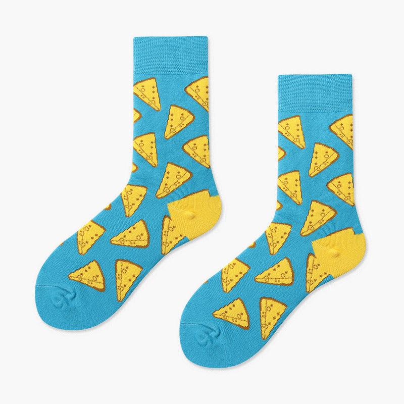 Unisex Donut Dessert Crew Socks – Playful Autumn Winter Couple Socks