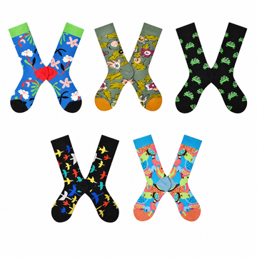 Women’s Joyful Animal Crew Socks – Colorful Cotton-Blend All-Season Socks