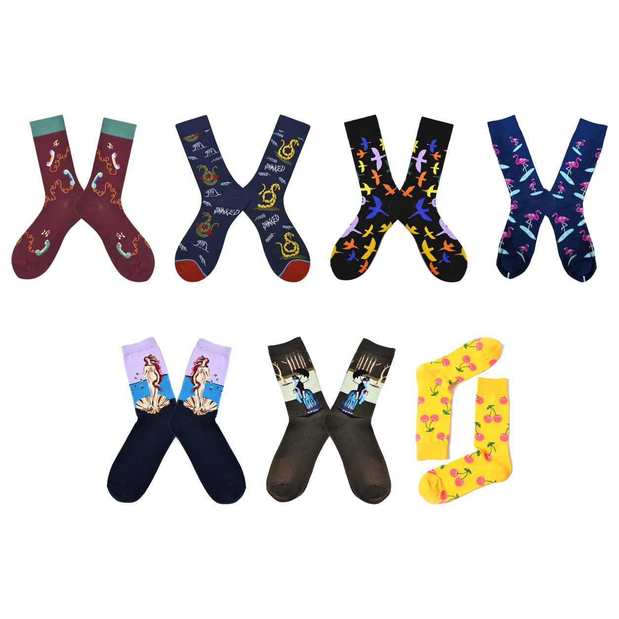 Unisex Offbeat Mid-Calf Socks – Playful Urban Cotton-Blend Casual Socks