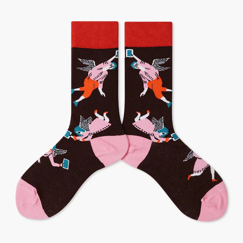 Women’s Storybook Bunny Mid-Calf Socks – Soft Friction-Reducing Casual Socks