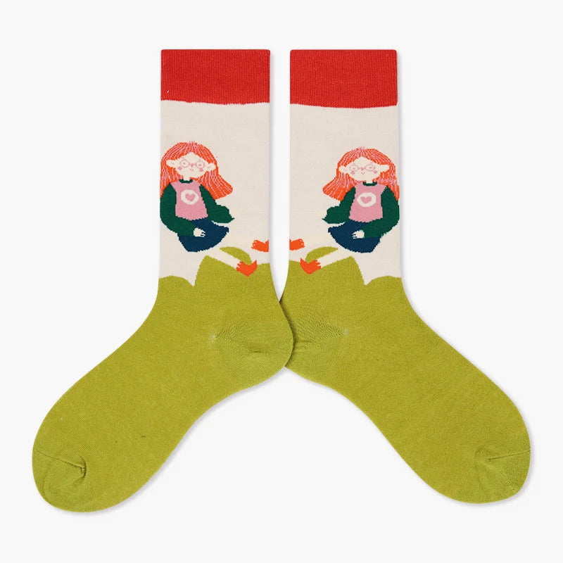 Women’s Storybook Bunny Mid-Calf Socks – Soft Friction-Reducing Casual Socks