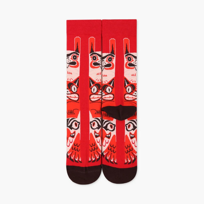 Family Matching Red Ox Long Socks – Chinese New Year Cotton-Blend Crew Socks