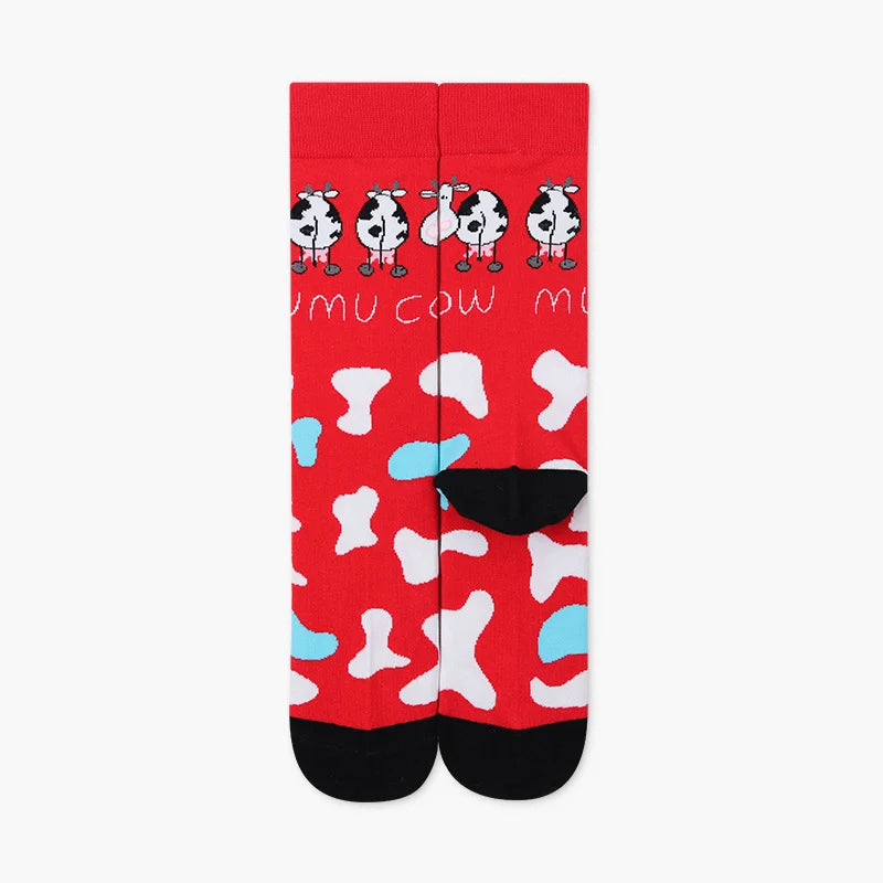 Family Lucky Red Ox Crew Socks – Lunar New Year Cotton-Blend Matching Socks