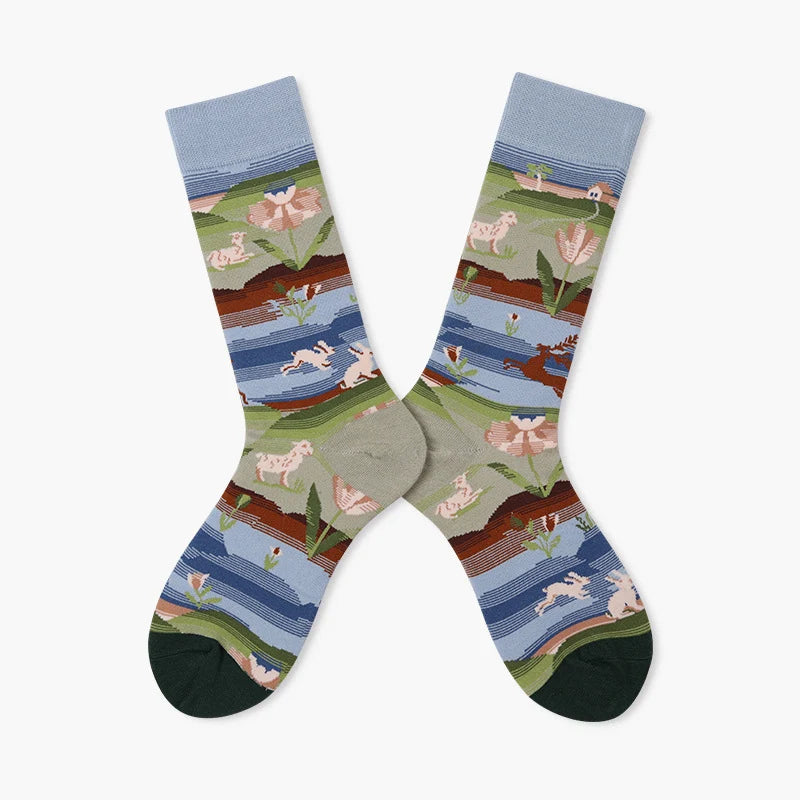 Women’s Café Society High-Crew Socks – Polished Autumn Winter Dress Socks
