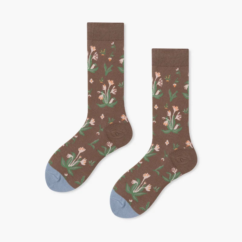 Women’s Atelier Style Long Crew Socks – Sophisticated Fall Winter Everyday Socks