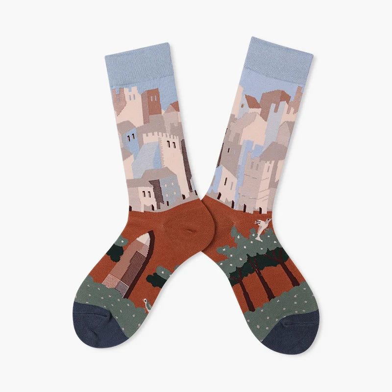 Women’s Parisian Minimalist Mid-Calf Socks – Elegant Cool-Weather Casual Socks
