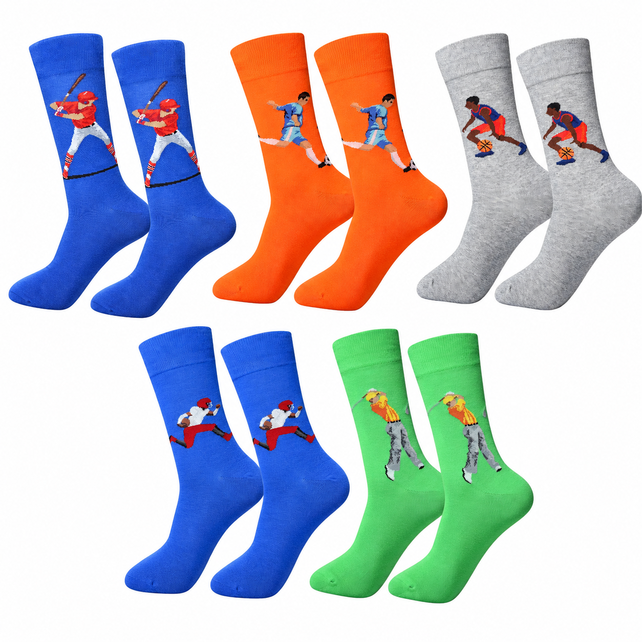 Men’s Graffiti Sketch Crew Socks – Combed Cotton-Blend Fall Winter Socks
