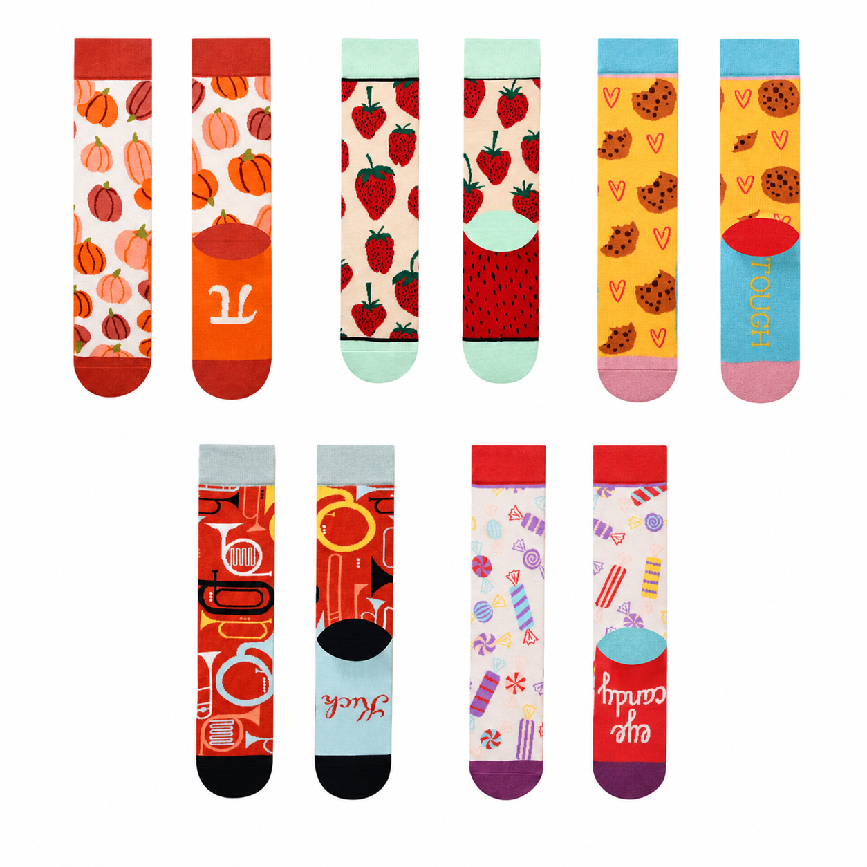 Women’s Eclectic Graphic Crew Socks – Fun Cotton-Blend Socks for Spring Autumn