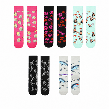 Women’s Offbeat Cartoon Long Socks – Straight-Leg Cotton-Blend Everyday Socks