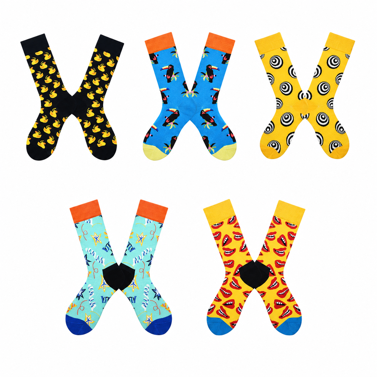 Women’s Abstract Critter Tall Socks – Color-Pop Scandinavian-Inspired Casual Socks