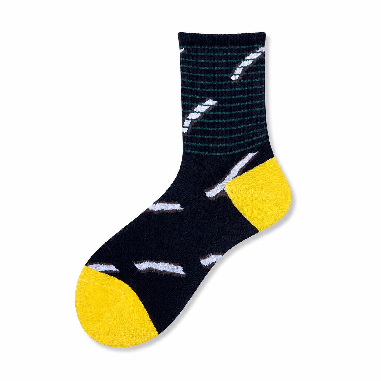 Men’s Fried Egg Breakfast Crew Socks – Retro Cotton-Blend Casual Socks