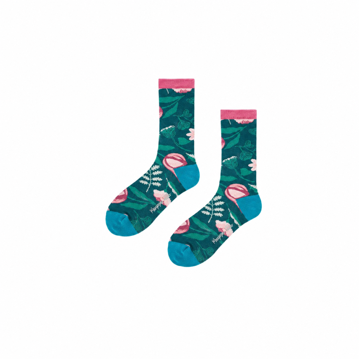 Women’s Painterly Woodland Crew Socks – Japanese-Inspired Cotton-Blend Socks