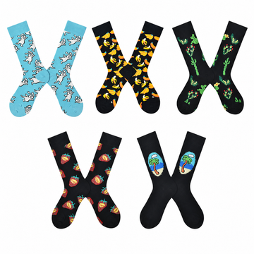 Women’s Dopamine Color Crew Socks – Playful Happy Letter Casual Socks