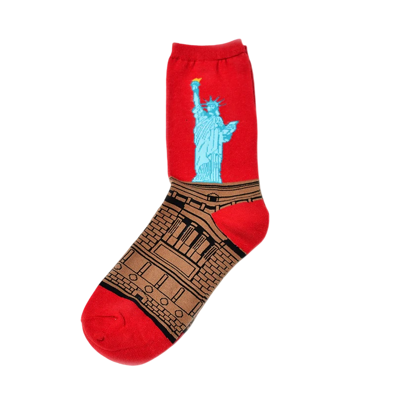 Men’s Classic Oil Painting Crew Socks – Vintage Art-Inspired Fall Winter Socks